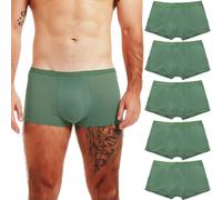 Mens Disposable 100% Cotton Underwear Travel Boxers Briefs Portable Shorts Grey Color 5PK (Small)