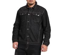 Men's Distressed Destroyed Classic Jeans Jacket Casual Baggy Trucker Denim Jacket Lapel Button Down Jean Coat