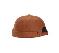 Mens Docker Cap Adults Brimless Hats Rolled Cuff Worker Skullcap Beanie Adjustable Retro Summer Cap Hat (Camel One Size)