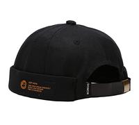 Mens Docker Cap Brimless Hats Worker Rolled Cuff Retro Docker Hat Fisherman Beanie Skull Cap Brimless Brimless Hat Rolled Men's Skullies Beanies Vintage Fashion Adjustable Black