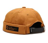 Mens Docker Cap Brimless Hats Worker Rolled Cuff Retro Docker Hat Fisherman Beanie Skull Cap Brimless Brimless Hat Rolled Men's Skullies Beanies Vintage Fashion Adjustable Camel