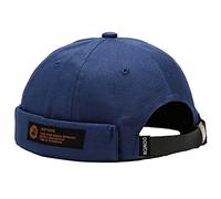 Mens Docker Cap Brimless Hats Worker Rolled Cuff Retro Docker Hat Fisherman Beanie Skull Cap Brimless Brimless Hat Rolled Men's Skullies Beanies Vintage Fashion Adjustable Blue