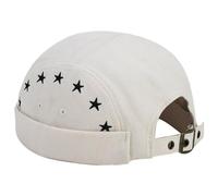 Mens Docker Hat Cap Star Pattern Brimless Hats Beanie Skull Cap Worker Sailor Cap Rolled Cuff Retro Adjustable Hip Costome Accessory