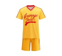 Men's Dodgeball Average Joe's Cosplay Costume Yellow Sports Jersey Shorts 2 Pieces Sweatsuits Tracksuit, Yellow, XXL