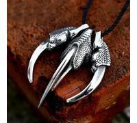 Men's Domineering Big Dragon Claw Pendant Stainless Steel Eagle Claw Necklace-Three Claws