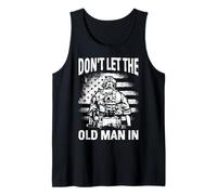 Mens Don't LET The Old Man in Funny Retro Patriotic Tank Top