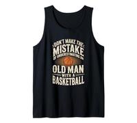Mens Don't Underestimate an Old Man with A Basketball Tank Top
