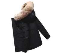 Men's Down Jacket Big Goose Autumn And Winter Thickened Coat Canada Style Warm Snow Coat (Color : Noir, Size : XL)