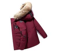 Men's Down Jacket Big Goose Autumn And Winter Thickened Coat Canada Style Warm Snow Coat (Color : Red, Size : XXL)