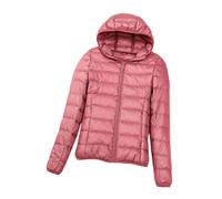 Mens Down Jacket Men Women Red Thin Coats Casual Active Clothing Outerwear Hooded Zip Cardigan Winter with Hood Lightweight, Pink 1, 3XL