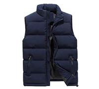 Men's Down Jacket Vest Light Jacket Autumn And Winter Warm Vest Sleeveless Simple Solid Color Top With Zipper Pocket Quilted Thick Windproof Jacket Shirt Plus Size