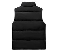 Men's Down Jacket Vest Light Jacket Autumn And Winter Warm Vest Sleeveless Simple Solid Color Top With Zipper Pocket Quilted Thick Windproof Jacket Shirt Plus Size