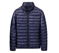 Mens Down Jacket Warm Padded Coats with Zipper Lightweight Cardigan Winter Waterproof Jackets Puffer Hooded Coat Quilted Lined Outerwear Softshell Casual Coat Hiking Travelling Jacket UK S-3XL