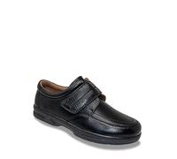 Chums Men's Dr Keller Wide Fit Leather Touch Fasten Shoes - Supportive & Easy-Fit with Cushioned Lining & Rubber Grip Sole Black 9