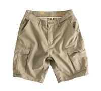 Men's Drawstring Cargo Shorts Elasticated for Men UK Mens with Pockets Quick Dry Waist Combat Casual Hiking Short Work Smart Outdoor Chino 5" Slim Fit D-Khaki L