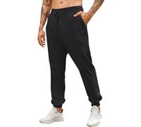 Men's Drawstring Waist Joggers - Relaxed Loose Fit Solid Sweatpants with Slant Side Pockets & Tapered Cuffs, Autumn Winter Casual Trousers, Comfortable Jogging Bottoms for Daily Wear (Black, L)