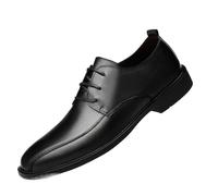 Mens Dress Oxford Shoes Spanish Leather Prom Non Slip Low Top Anti-Slip Shoe Classic Lace Up Round Toe Wedding(Negro,8 UK)
