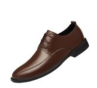 Mens Dress Oxford Shoes Spanish Leather Prom Non Slip Low Top Anti-Slip Shoe Classic Lace Up Round Toe Wedding(Marrone,5 UK)