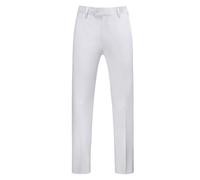 Mens Dress Pants Stretch Slim Fit Front Flat Casual Smart Trousers Lightweight Business Suit Pants Formal Trousers for Men UK White