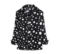Men's Dress Shirts Polka Dot Shirt Premium Print T Shirt Casual Long Sleeve Collared Tops Regular Fit Button Down T-Shirt Business Textured Tee Wrinkle Free Tshirt Summer Business Blouse Leisure Tops