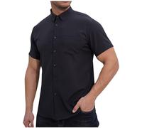 Mens Dress Shirts UK Sale Clearance Short Sleeve Smart Casual Button Down Business Shirts Regular Fit Non Iron Stretch Plain Party Work Shirt Solid Color Office Formal Shirt Collared Casual Blouse Top