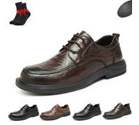 Men's Dress Shoes,Business Oxford Shoes for Men,Comfortable Slip On Loafers,Orthopedic Hands-Free Non-Slip Loafers(Dark Brown B Lace-up,8 UK)