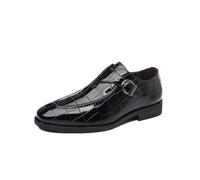 Men's Dress Shoes Crocodile Pattern Monk Strap Business Wedding Party Black