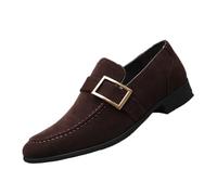 Mens Dress Shoes Loafers Business Classic Suede Luxury Party Wedding Moccasins,Brown,7 UK