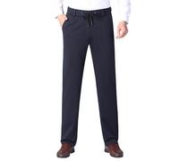 Mens Dress Trousers Fleece Lined Formal Trousers Elastic Waist Drawstring Suit Pants Plain Straight Leg Dressy Bottoms Classic Fit Thermal Pants Business Casual Office Clothes