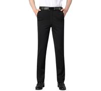 Mens Dress Trousers Formal Business Office Smart Dress Pants Summer Plus Size Comfortable Solid Color Straight Leg Full Length Bottoms with Pockets Fashion Office Wedding Trousers
