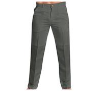 Mens Dress Trousers Suit Trousers For Men Formal Work Pants Regular Fit Black Cotton Pant Casual Business Office Trouser Belted Smart Wrinkle-Resistant Flat-Front Pants Stretch Straight Leg Flat