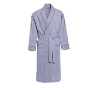 Men's Dressing Gown RE-506-100% Cotton - Lightweight and Thin - Elegant, Light grey 1215, XXXXL