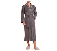 Mens Dressing Gowns Lightweight Thin Dressing Gown, Breathable Skin-Friendly Super Soft Cardigan Loose Fit Medium Length Simple Leisure Loungewear Spa Gym Shawl Nightwear