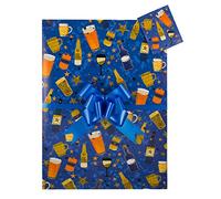 Men's Drinks Gift Wrap Pack 2 Sheets 2 Tags and 2 Pull Bows.