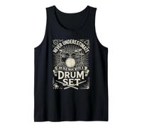 Mens Drummer, Never Underestimate an Old Man with A Drum Set Tank Top