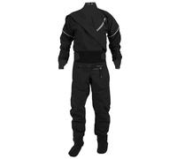 Mens Dry Suit Fully Drysuit Front Zip, 4-layer Waterproof Fabric Kayak sDrysuit With Latex on Neck and Wrist (Black, 2XL)