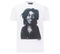 Men's Dsquared2 Cool Fit Bob Marley Quote Design White T-Shirt - Black