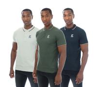 Men's Duck and Cover 3 Pack of Melports Polo Shirts in Multicolour