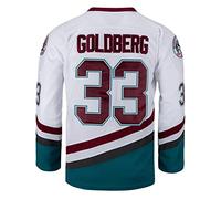 Mens Ducks Movie Shirts Ice Hockey Jersey, #33 Goldberg White, 3XL