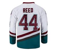 Mens Ducks Movie Shirts Ice Hockey Jersey, #44 Reed White, Medium