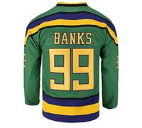 Mens Ducks Movie Shirts Ice Hockey Jersey, #99 Banks Green, 3XL
