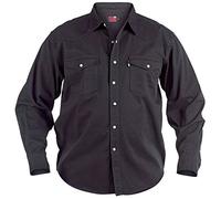 Mens Duke King Size Plus Big Extra Large 100% Cotton Western Denim Shirt Top Colour: Black Size: XL