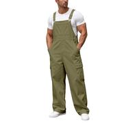 Men's Dungarees, Cargo Work Bib and Brace Overalls, Protective Coverall | Lightweight Dungarees with Multi Pockets Baggy Chic Rompers Mechanic Workwear for Garage, Workshop, Warehouse, DIY, Factory