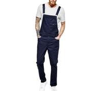Mens Dungarees Denim Mens Bib and Brace Overalls Adjustable Straps Jumpsuit Work Cargo Trousers with Pockets Cowboy High Waist Jean Rompers Plus Size Suspender Pants Dark Blue 3XL