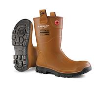 Dunlop Purofort RigPRO Full S5 Safety Fur lining Wellington Brown Size UK10 - EU44 - US11