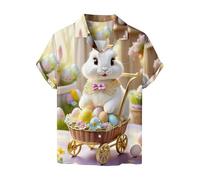 Mens Easter Day Happy Easter Shirts Short Sleeve Bunny Print Blouse Tops Trendy for Easter Mens Novelty T Shirts (M, XXXL)