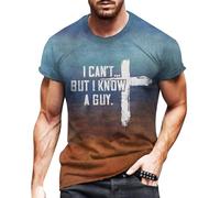 Men's Easter Printed Casual T Shirt Tops: Letter Print T-Shirt Men Novelty Tshirts Round Neck Short Sleeve Tee Shirt Jesus Cross T-Shirts Funny Christian Tops Religious T Shirts Summer Tees