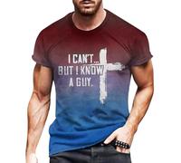 Men's Easter Printed Casual T Shirt Tops: Letter Print T-Shirt Men Novelty Tshirts Round Neck Short Sleeve Tee Shirt Jesus Cross T-Shirts Funny Christian Tops Religious T Shirts Summer Tees Blue