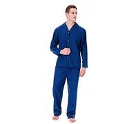 Mens Easy Care Polycotton Classic Long Pyjama Lounge Wear Navy XL