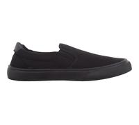 Mens Easy Slip On Canvas Trainers Pumps with Twin Gusset ABSOLUTE FOOTWEAR Black 7